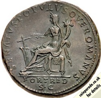 114AD Sestertius Emperor Trajan Reverse