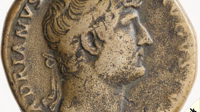 125AD Sestertius Emperor Hadrian Obverse