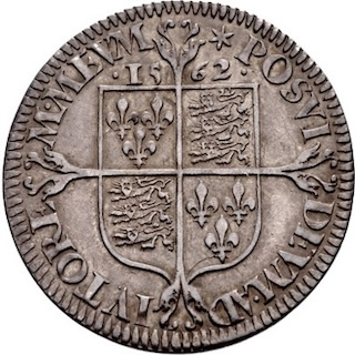 1562 Sixpence Elizabeth I SCBC 2595 Reverse