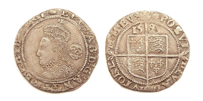 1593 Sixpence Elizabeth I.