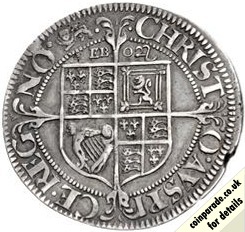 1643 1644 Shilling Charles I Reverse