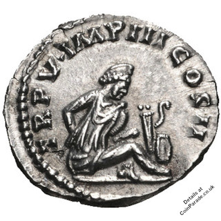 165AD Denarius Lucius Verus Parthian captive Reverse