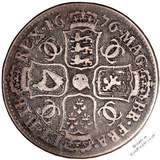 1676 Halfcrown Charles II 3367 Reverse MV