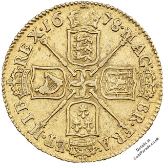 1678 Guinea Charles II Reverse