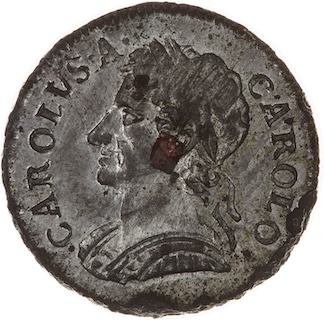 1684 Farthing Tin Charles II Obverse MV 1684 Farthing Tin Charles II Obverse MV