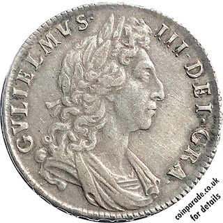 1698 Halfcrown William III Obverse MJH