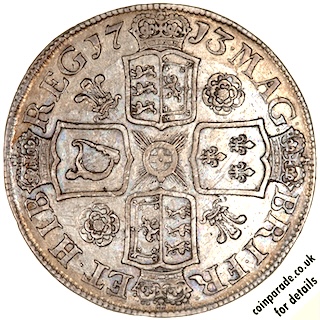 1713 Crown Anne DVODECIMO Reverse