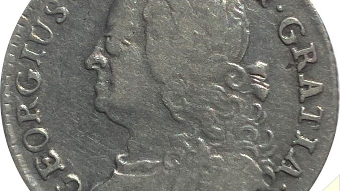 1745 SIxpence George II LIMA Obverse