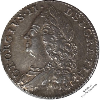 1758 Sixpence George II Obverse