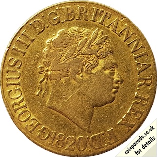 1820 Gold Sovereign Obverse