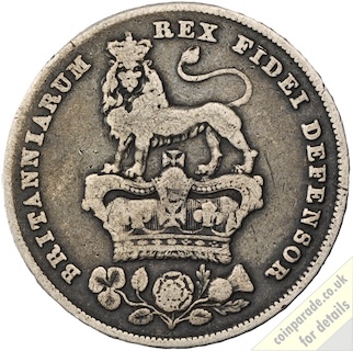 1825 Shilling George IV Reverse