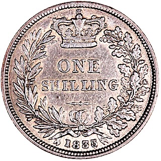 1835 Shilling William IV Reverse MV