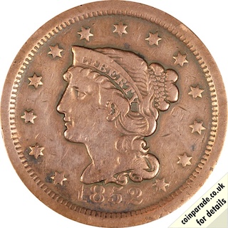 1852 Braided Hair Cent