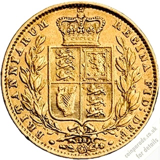 1869 Gold Sovereign Reverse RM