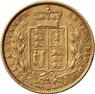 1874 Sovereign Reverse