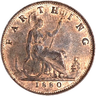 1880 Farthing Victoria Reverse