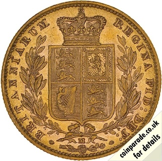 1881 Sovereign Melbourne Shield Reverse