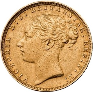 1884 Gold Sovereign Obverse