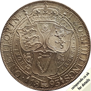 1893 Florin Reverse MJH