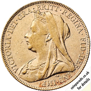1898 Sovereign London Victoria Obverse RM