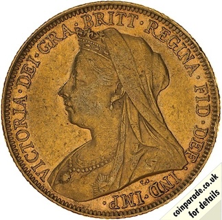 1901 Gold Proof Sovereign Sydney Obverse