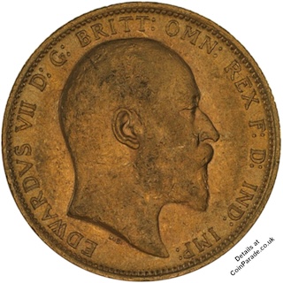 1906 Gold Sovereign Sydney Obverse