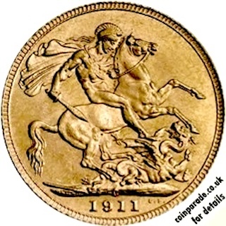 1911 Gold Sovereign Canada Reverse RM