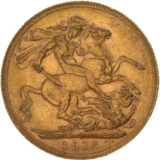 1915 Gold Sovereign Perth Reverse MV 1915 Gold Sovereign Perth Reverse MV