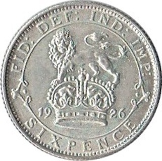 1926 Sixpence Reverse