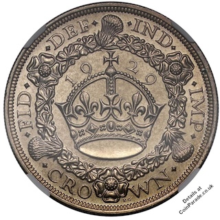 1929 Wreath Crown George V Reverse