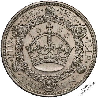 1933 Crown George V Reverse