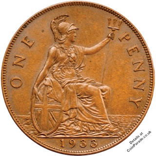 1933 Penny Reverse RM