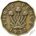 1937 Brass Threepence George VI Reverse