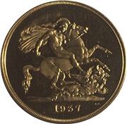 1937 George VI £5 pounds [reverse]. Image: M J Hughes Coins.