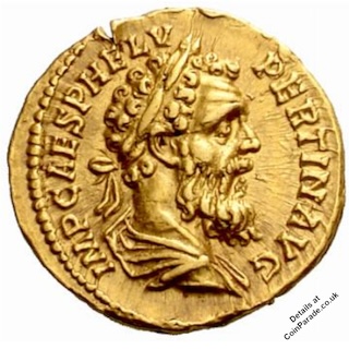 193AD Aureus Emperor Pertinax Obverse