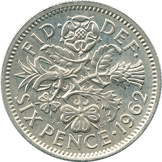 1962 Sixpence Reverse