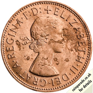 1967 Penny Elizabeth II Obverse