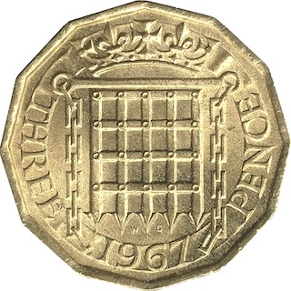 1967 Threepence Elizabeth II Reverse