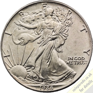 1986 USA Silver Dollar Obverse