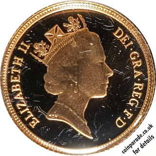 1988 Half-Sovereign Proof Obverse MJH