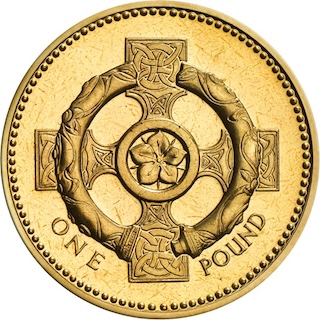 1996 2001 One Pound Celtic Cross Reverse