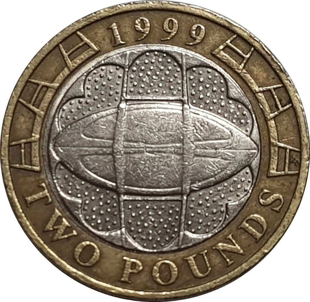 1999 Two Pounds Rugby World Cup Reverse