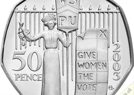 2003 Fifty Pence Suffragette Reverse