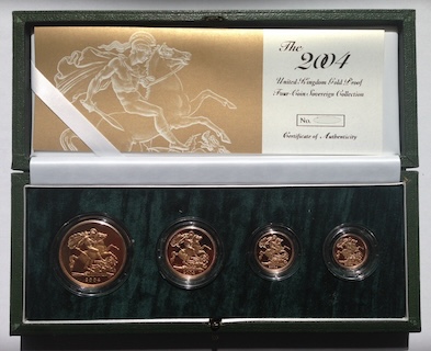 2004 Gold Sovereign Proof 4-Coin Set Box