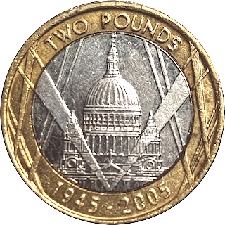 2005 Two Pounds End of Second World War 2 Pounds