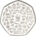 2011 Fifty Pence WWF Reverse
