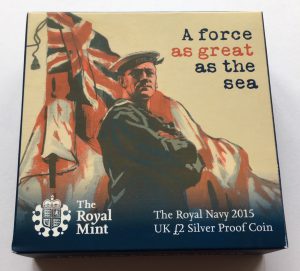 2015 Silver Two Pound Proof The Royal Navy Box 1
