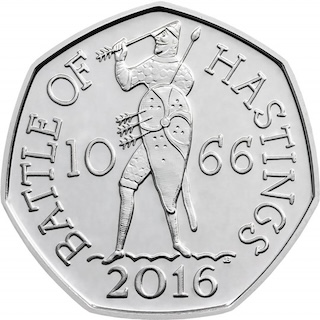 2016 50 Pence Coin Battle of Hastings Reverse