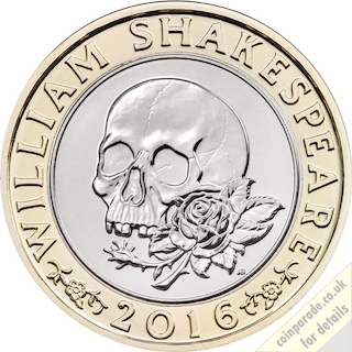 2016 Two Pound Coin Shakespeare Tragedy Reverse