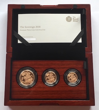 2018 3-Coin Premium Sovereign Set Box